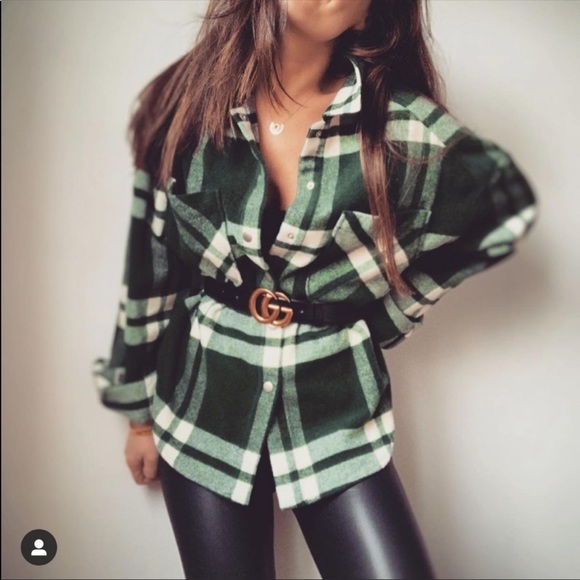 ZARA PLAID OVERSHIRT Green Large - Picture 3 of 14